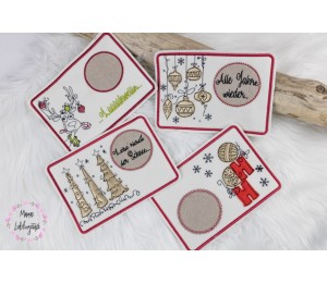 Stickserie ITH - Mug Rugs Weihnachten